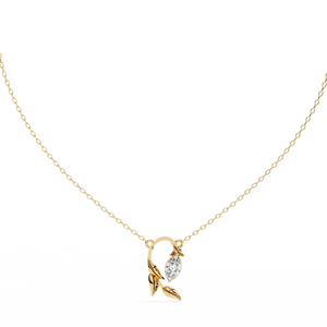 Dangler Collier pendentif en diamant Moissanite taillé avec serti mariage en or blanc 14 carats Original 18 carats - Product Image 1