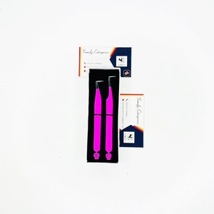 Somofy Enterprises Eyelash Tweezers Anti-Static Durable 10mm Bottom Design <b>Pink</b> Stainless Steel Precision <b>Tools</b> <b>Box</b> Packaging - Product Image 3