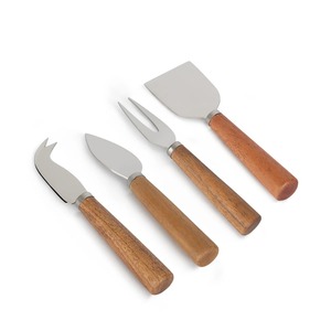 <b>Wood</b> Handle Cheese Knife Set Mirror Polish Stainless Steel Traditional Design Dishwasher Safe Serving Utensils cheese knife set - Product Image 2