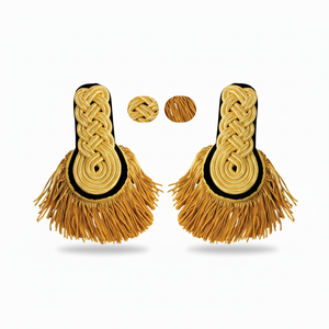 Epaulettes Negros y Dorados de Alta Calidad con Franjas de Hilo Metálico y Diseño sin Cordones para Uniformes - Product Image 3