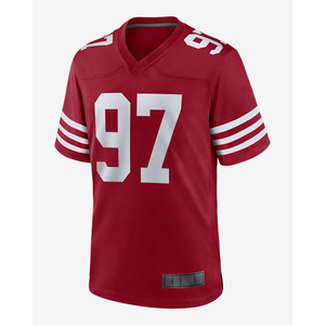 Maillot de football américain personnalisé surdimensionné respirant à col en V pour le jour du match, style Hip-Hop, avec impression par transfert thermique, marque privée pour équipe - Product Image 1