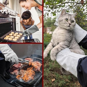 ถุงมือหนังวัวแท้คุณภาพสูงสำหรับงานเชื่อม งานหนัก ป้องกันมือสำหรับงานอุตสาหกรรม ทนไฟ ใช้สำหรับงานปิ้งย่าง - Product Image 6