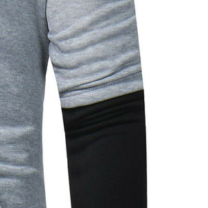 เสื้อฮู้ดดี้ผ้าฝ้ายพิมพ์ลาย 100% เนื้อผ้าหนา สีทูโทน สไตล์สตรีทแวร์สำหรับผู้ชาย - Product Image 2