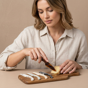 Elegante Juego de Cuchillos para Queso con Mango de Resina y Hoja Apta para Lavavajillas, Ecológica, Duradera, Solo Lavado a Mano, para Uso Doméstico y en Restaurantes - Product Image 1