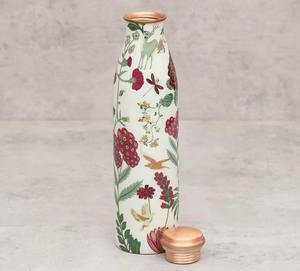 Black Floral Printed <b>Copper</b> Water <b>Bottle</b> Tropical Flower Design Leakproof Reusable Ayurvedic Handmade Gift <b>Bottle</b> - Product Image 4