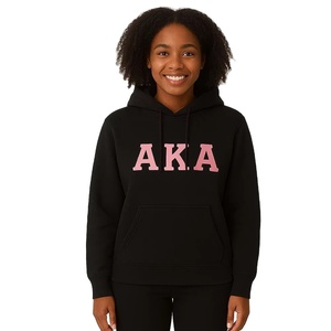 Sweat à capuche en polaire imprimé et brodé pour femmes, personnalisé, pour sororité, hiver/automne, avec lettres grecques - Fournisseur OEM - Product Image 2
