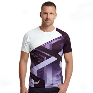 Men's <b>Geometric</b> Pattern Short Sleeve Jersey T-<b>Shirt</b> O-Neck Quick Dry Loose Sporty Design Eco-Friendly for White Silk Screen - Product Image 1