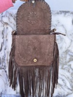 Nouveauté 2026 : Sac à main en cuir de vachette style western, sac bandoulière bohème à franges, sac élégant de petite taille, sac de créateur