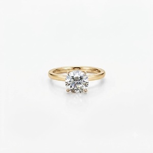 DEF Color VS VVS Clarity Round Brilliant Lab Grown Diamond 10K 14K 18K Solid Gold IGI Certified Solitaire Wedding Promise <b>Ring</b> - Product Image 1