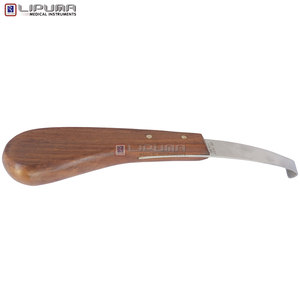 Hoof <b>Knife</b> <b>Sharpener</b> Farrier 22cm Hoof Trimming <b>Knife</b> Wooden Handle Blade Simple Left Hand Hoof <b>Knife</b> Horses Veterinary - Product Image 3