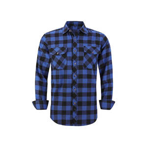 Chemise en flanelle pour homme 100% coton, manches longues, décontractée, boutonnée, pour l'été - Product Image 1