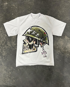 เสื้อยืดสตรีทแวร์พิมพ์ลายแบบซับลิเมชั่นสำหรับผู้ชาย แขนสั้น ทรงโอเวอร์ไซส์ ทรงบ็อกซี่ ตัดชายเสื้อแบบดิสเทรส พร้อมลายกราฟิก - Product Image 5