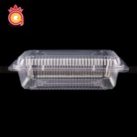 QUANG QUAN Contenedor de plástico PET transparente desechable Cajas transparentes sostenibles Uso de almacenamiento de tapa con bisagras-para almacenamiento de pasteles de frutas
