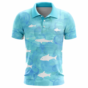 Polo de pêche pour homme à séchage rapide, imprimé par sublimation personnalisée, respirant, motif poisson, manches courtes, sport, golf, t-shirt polo - Product Image 1
