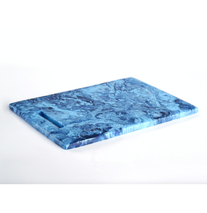 Planche à découper en résine artisanale Kiswah, ronde, antidérapante, durable, épaisseur personnalisée, design marbré jaune - Product Image 1