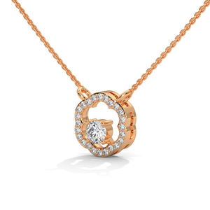 Collier élégant en or rose avec pendentif en diamant créé en laboratoire, bijoux raffinés pour un cadeau d'anniversaire - Product Image 2