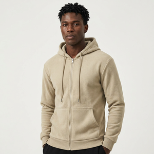 Men's Solid Color <b>Hooded</b> <b>Zip</b>-Up Sweatshirt Slim Fit Casual Long Sleeve Knitted Cotton Autumn Wear - Product Image 6