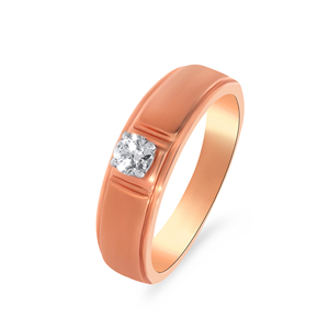 Superior Shine <b>Men</b> Solitaire <b>Ring</b> Luxury Rose Gold Plated <b>Men's</b> Solitaire Diamond <b>Ring</b> Classic Polished Wide Band Engagement - Product Image 1