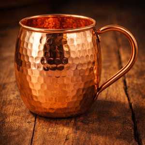 Taza de Cobre Martillada a Mano con Asa de Diseño Único, Taza Moscow Mule, Compra al por Mayor para Suministro a Restaurantes y Hoteles - Product Image 3