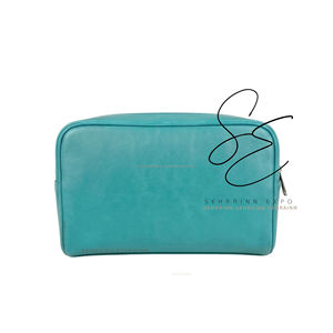 Bolsa de Cosméticos de Cuero Turquesa con Diseño Repujado, Estuche de Maquillaje de Piel con Pelo, Organizador de Viaje Estilo Vaquero Occidental, Neceser - Product Image 4