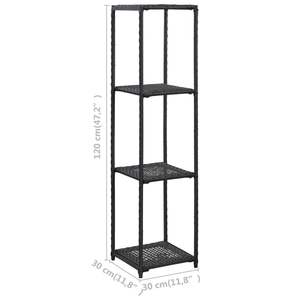Estante de almacenamiento de ratán polivinílico negro 11,8 "x 11,8" x 47,2 "Tamaño - Product Image 5