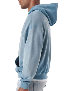 Best Selling Heavyweight Men's Acid Wash Pullover <b>Hoodies</b> 100% Cotton Drop Shoulder Private Label Front Pocket for Winter - Product Image 6