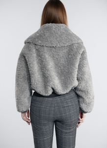 Veste en fausse fourrure pour femme, col à revers surdimensionné, fermeture éclair, manteau chaud et moelleux pour l'hiver, streetwear, vêtements d'extérieur - Product Image 6