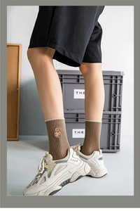 New Style High Quality Women Embroidery Cartoon <b>Cute</b> <b>Bear</b> Socks Women's Cotton Socks - Product Image 2