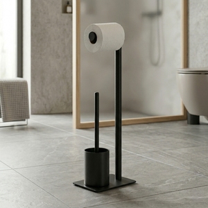 Soporte de papel higiénico de diseño cuadrado moderno con suministro al por mayor de cepillo - Product Image 2