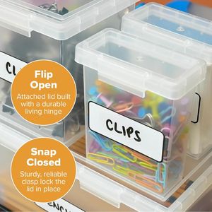 Konnect 2-Pack Clear Plastic Storage Containers with Lids Stackable Nesting Organizer <b>Boxes</b> <b>Small</b> Size - Product Image 1