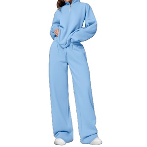 Ropa de calle, sudadera con media cremallera, pantalones de chándal acampanados de 2 piezas, conjunto de pantalones de chándal, traje para correr, trajes para mujer 2026 - Product Image 3