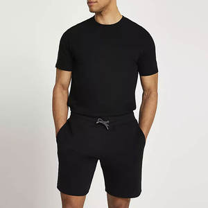 T-shirt pour homme en coton 100% surdimensionné, coupe ample, col rond, style streetwear, ensemble t-shirt et short pour la course à pied et le jogging - Product Image 1