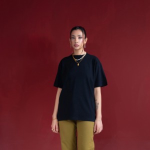 Men's Black Short Sleeve <b>T</b>-Shirt 100% Cotton Jersey Regular Fit O-Neck Casual Letter Print <b>Back</b> Logo Knitted Fabric - Product Image 5