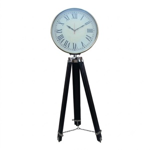 Horloge de sol nautique en bois de haute qualité |   Horloge décorative vintage sur pied pour salon, chambre, bureau, décoration intérieure - Product Image 1