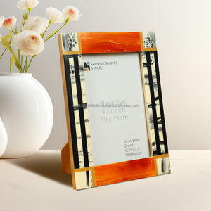 Elegant Deep Blue Square Wooden <b>Photo</b> <b>Frame</b> With Resin Inlay Finish Handcrafted Decor <b>Frame</b> For Home Office - Product Image 6