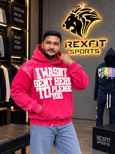 Sweat à capuche rose délavé personnalisé pour homme, avec motif lettres en relief, coupe oversize, style streetwear, en molleton épais, décontracté - Product Image 4