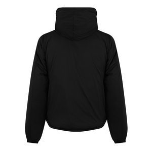 Veste matelassée à capuche noire pour homme, coupe-vent en polyester, vêtement d'extérieur décontracté d'hiver, coupe régulière, style pull, couleur unie - Product Image 2