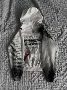 Men's Oversized Zip Up Hoodie Studded Hood Blood Graphic Print Streetwear <b>Sweatshirt</b> - Product Image 2