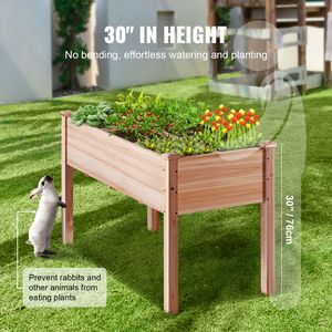 Kit Fioriera Rialzata in Legno 3.9 x 1.9 x 2.5 piedi con Gambe per Giardino Esterno, Ideale per Coltivare Fiori/Ortaggi all'Aperto - Product Image 6