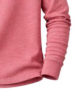 T-shirt thermique à manches longues pour homme, col Henley, rose poudré, décontracté, col boutonné, vêtement d'hiver, coton, coupe ajustée, tissu respirant - Product Image 3