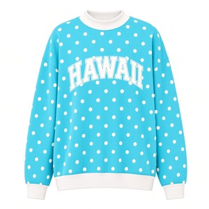 Custom Printed Front Casual <b>Women</b> Polka Dot Oversized Graphic Mock Neck Sweatshirt Long Sleeve Loose Fit <b>Pullover</b> Trendy - Product Image 4