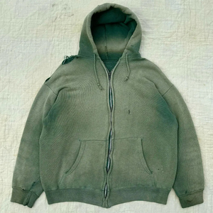 Sweat à capuche pour homme en coton, style streetwear personnalisé, vintage, délavé à l'acide, effet usé et coupe oversize, grammage lourd, avec motif tricoté - Product Image 2
