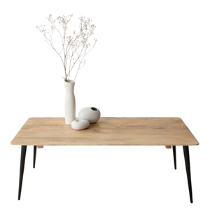 Mesa de Centro Plegable de Metal Industrial y Madera de Mango Sólida, Acabado Natural y Negro, Duradera, para Sala de Estar, Oficina en Casa, Cafetería - Product Image 5