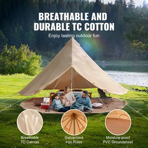 Carpa Yurt de 5m/16.4 pies para las 4 Estaciones, Transpirable, con Capacidad para 8-12 Personas, Tipo Campana de Lona - Product Image 2