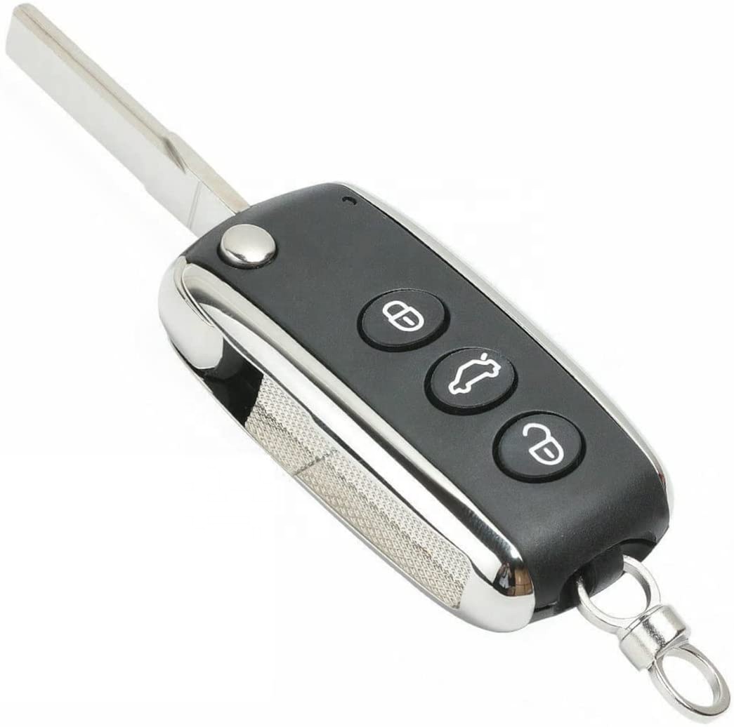3 Button Flip Remote Key Shell Case Fob for Bentley GT