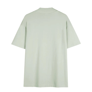 Casual T-shirt Men's 280g Heavyweight Cotton <b>Acid</b> Wash Solid Wide Rib Small Neckline Loose Large <b>Dropped</b> Shoulders Short Sleeves - Product Image 2