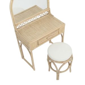 Mesa de Maquillaje de Ratán para Niños, Precio de Fábrica, Elegante Tocador Tejido con Taburete, Alta Calidad - Product Image 2