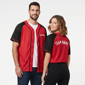 Camiseta de Béisbol Personalizada de Manga Corta, Malla Estampada 100% Poliéster, Camisetas de Béisbol con Botones, Camisetas de Béisbol Personalizadas para Equipos - Product Image 1