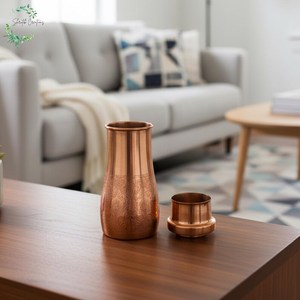 Botella de Agua de Cobre Grabada Artesanalmente, Vajilla de Cobre Puro, Botella de Yoga Única, Botella Tradicional, Botella de Cobre Hecha a Mano - Product Image 5