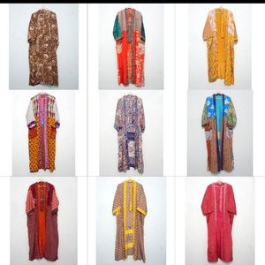 Kimono de plage vintage en soie, robe longue, paréo de bikini, peignoir, maillot de bain, kimono sexy en soie, vente en gros et prix bas, style indien - Product Image 1